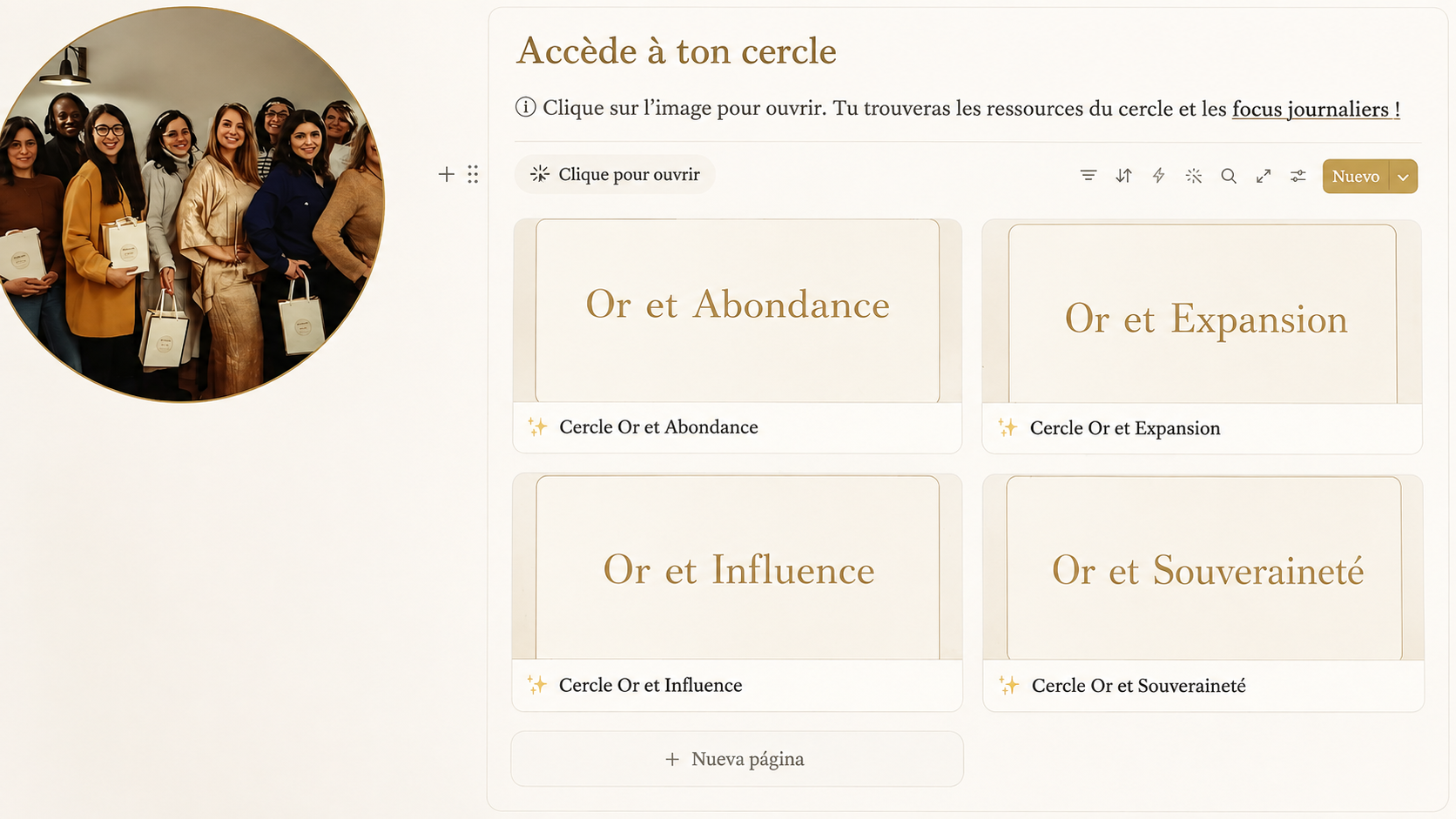 Accès à ton cercle sur la plateforme Maison WOA